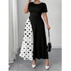 image:imageGORGLITTER Womens Plus Size Formal Dress Bow Cocktail Party Maxi DressesBlack and White Dots