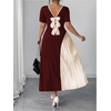 image:imageGORGLITTER Womens Plus Size Formal Dress Bow Cocktail Party Maxi DressesBurgundy