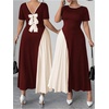 image:imageGORGLITTER Womens Plus Size Formal Dress Bow Cocktail Party Maxi DressesBurgundy