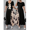 image:imageGORGLITTER Womens Plus Size Formal Dress Bow Cocktail Party Maxi DressesKhaki