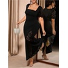 image:imageGORGLITTER Womens Plus Size Lace Birthday Cocktail Formal Prom Maxi DressBlack