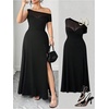 image:imageGORGLITTER Womens Plus Size One Shoulder Birthday Dress Cocktail OutfitsBlack