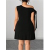image:imageGORGLITTER Womens Plus Size One Shoulder Short Dresses Formal Dinner DressBlack