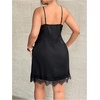 image:imageGORGLITTER Womens Plus Size Satin Lace Halter Dress Sexy Party Club DressBlack
