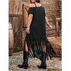 image:imageGORGLITTER Womens Plus Size Western Fringe Dress Cowgirl T Shirt DressesBlack