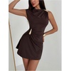 image:imageGORGLITTER Womens Ruched Bodycon Mini Dress Birthday Cocktail Cute OutfitsBrown