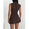 image:imageGORGLITTER Womens Ruched Bodycon Mini Dress Birthday Cocktail Cute OutfitsBrown