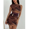 image:imageGORGLITTER Womens Ruched Bodycon Mini Dress Birthday Cocktail Cute OutfitsBrown Dye