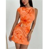 image:imageGORGLITTER Womens Ruched Bodycon Mini Dress Birthday Cocktail Cute OutfitsOrange