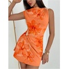 image:imageGORGLITTER Womens Ruched Bodycon Mini Dress Birthday Cocktail Cute OutfitsOrange