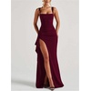 image:imageGORGLITTER Womens Sleeveless Maxi Dress Square Neck Sexy Birthday DressesBurgundy