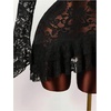image:imageGORGLITTER Womens Y2K Lace Mini Dress Sexy Sheer Long Sleeve Flare DressBlack