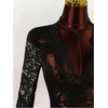image:imageGORGLITTER Womens Y2K Lace Mini Dress Sexy Sheer Long Sleeve Flare DressBlack