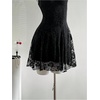 image:imageGORGLITTER Womens Y2k Lace Goth Mini Dress Mesh A Line Short DreesesBlack