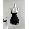image:imageGORGLITTER Womens Y2k Lace Goth Mini Dress Mesh A Line Short DreesesBlack