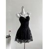 image:imageGORGLITTER Womens Y2k Lace Goth Mini Dress Mesh A Line Short DreesesBlack