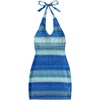 image:imageGORGLITTER Womens Crochet Halter Mini Dress Cut Out Backless Knit SundressBlue