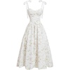 image:imageGORGLITTER Womens Floral Tea Party Dresses Summer Easter Bow Tie Cocktail Prom Wedding Guest Vacation Sun Midi DressWhite