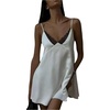 image:imageGORGLITTER Womens Lace Satin Mini Dress Backless Wedding Guest DressesWhite Lace Trim