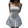 image:imageGORGLITTER Womens Polka Dots Halter Mini Dress Y2K Vintage Bubble DressesWhite