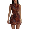 image:imageGORGLITTER Womens Ruched Bodycon Mini Dress Birthday Cocktail Cute OutfitsBrown Leopard
