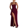 image:imageGORGLITTER Womens Sleeveless Maxi Dress Square Neck Sexy Birthday DressesBurgundy