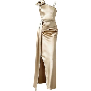 image:imageGORGLITTER Girls Junior Bridesmaid Satin Wedding Guest Prom Maxi DressesChampagne