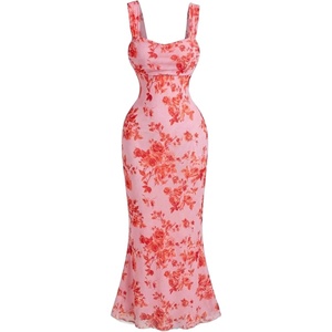 image:imageGORGLITTER Womens Floral Wedding Guest Bridal Shower Cocktail Midi DressesOrange Flower