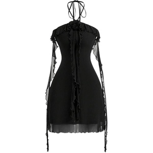 image:imageGORGLITTER Womens Halter Strapless Club Y2K Cocktail Birthday Mini DressBlack