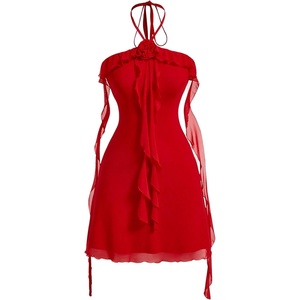 image:imageGORGLITTER Womens Halter Strapless Club Y2K Cocktail Birthday Mini DressRed