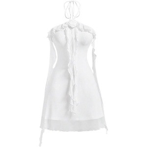 image:imageGORGLITTER Womens Halter Strapless Club Y2K Cocktail Birthday Mini DressWhite