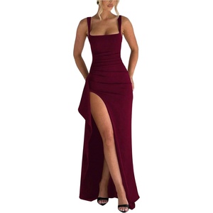 image:imageGORGLITTER Womens Sleeveless Maxi Dress Square Neck Sexy Birthday DressesBurgundy