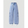 image:imageGORGLITTER Girls Baggy Jeans Straight Wide Leg Denim Cargo Jogger PantsLight Blue Graphic