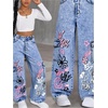image:imageGORGLITTER Girls Baggy Jeans Straight Wide Leg Denim Cargo Jogger PantsLight Blue Graphic