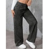 image:imageGORGLITTER Girls Baggy Jeans Wide Leg High Waisted Denim Pants ClothesBlack Iron