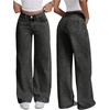 image:imageGORGLITTER Girls Baggy Jeans Wide Leg High Waisted Denim Pants ClothesBlack Iron