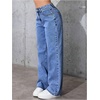 image:imageGORGLITTER Girls Baggy Jeans Wide Leg High Waisted Denim Pants ClothesDark Blue Wash
