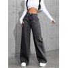 image:imageGORGLITTER Girls Baggy Jeans Wide Leg High Waisted Denim Pants ClothesDark Grey Denim