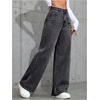 image:imageGORGLITTER Girls Baggy Jeans Wide Leg High Waisted Denim Pants ClothesDark Grey Denim