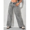 image:imageGORGLITTER Girls Baggy Jeans Wide Leg High Waisted Denim Pants ClothesGrey