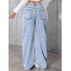 image:imageGORGLITTER Girls Baggy Jeans Wide Leg High Waisted Denim Pants ClothesLight Wash
