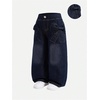 image:imageGORGLITTER Girls Bow Jeans Baggy Wide Leg High Waist Pants JoggersDark Wash