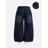 image:imageGORGLITTER Girls Bow Jeans Baggy Wide Leg High Waist Pants JoggersDark Wash