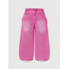 image:imageGORGLITTER Girls Bow Jeans Baggy Wide Leg High Waist Pants JoggersHot Pink