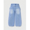 image:imageGORGLITTER Girls Bow Jeans Baggy Wide Leg High Waist Pants JoggersLight Wash
