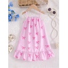 image:imageGORGLITTER Girls Bow Striped Dress Summer Cute Beach Vacation Ruffle Sleeveless Skater Strappy A Line Mini DressesPink