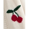 image:imageGORGLITTER Girls Cherry Cardigan Sweater Open Front Long Sleeve Knit TopsBeige