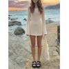 image:imageGORGLITTER Girls Crochet Dress Swimsuit Coverup Long Sleeve Bikini Bathing Suit Cut Out Swim Suits Beach Cover UpsApricot