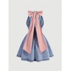 image:imageGORGLITTER Girls Denim Dress Cute Bow Halter Jean Birthday DressBlue