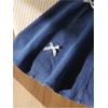 image:imageGORGLITTER Girls Denim Dress Cute Bow Puff Short Sleeve Square Neck Birthday A Line Casual Mini Jean DressesBlue